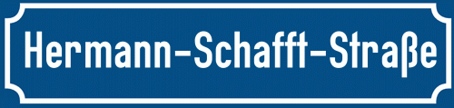 Straßenschild Hermann-Schafft-Straße