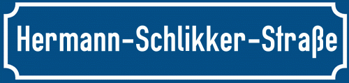 Straßenschild Hermann-Schlikker-Straße