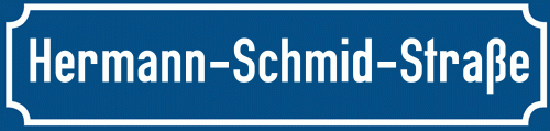 Straßenschild Hermann-Schmid-Straße zum kostenlosen Download