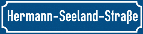 Straßenschild Hermann-Seeland-Straße