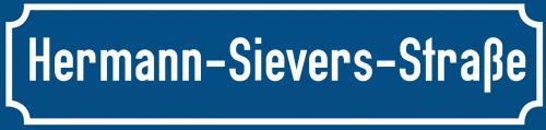 Straßenschild Hermann-Sievers-Straße
