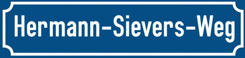 Straßenschild Hermann-Sievers-Weg