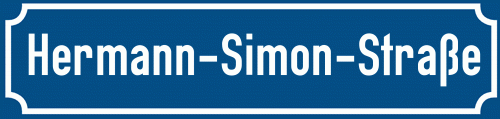 Straßenschild Hermann-Simon-Straße