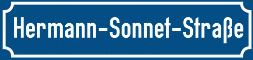 Straßenschild Hermann-Sonnet-Straße