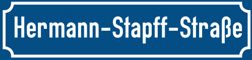 Straßenschild Hermann-Stapff-Straße