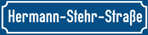Straßenschild Hermann-Stehr-Straße