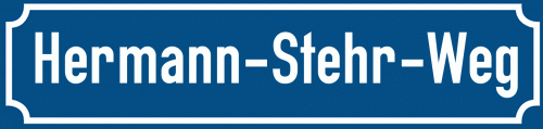 Straßenschild Hermann-Stehr-Weg