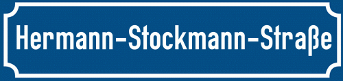 Straßenschild Hermann-Stockmann-Straße