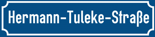 Straßenschild Hermann-Tuleke-Straße