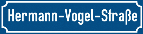 Straßenschild Hermann-Vogel-Straße zum kostenlosen Download