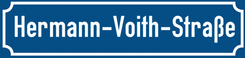 Straßenschild Hermann-Voith-Straße zum kostenlosen Download