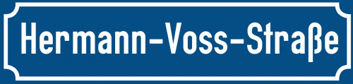 Straßenschild Hermann-Voss-Straße
