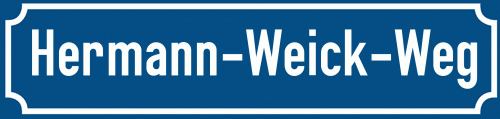 Straßenschild Hermann-Weick-Weg zum kostenlosen Download