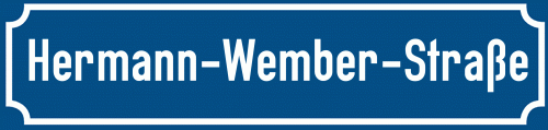 Straßenschild Hermann-Wember-Straße