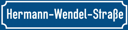 Straßenschild Hermann-Wendel-Straße