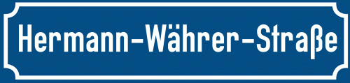 Straßenschild Hermann-Währer-Straße