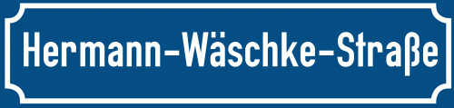 Straßenschild Hermann-Wäschke-Straße