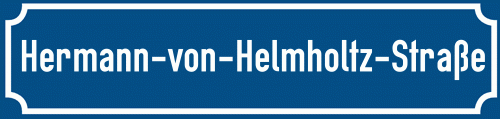 Straßenschild Hermann-von-Helmholtz-Straße