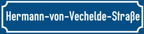 Straßenschild Hermann-von-Vechelde-Straße