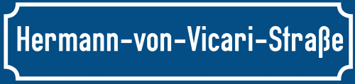 Straßenschild Hermann-von-Vicari-Straße