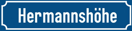 Straßenschild Hermannshöhe