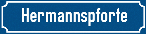 Straßenschild Hermannspforte