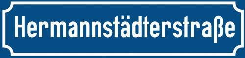 Straßenschild Hermannstädterstraße zum kostenlosen Download