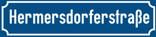 Straßenschild Hermersdorferstraße zum kostenlosen Download