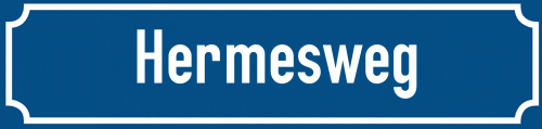 Straßenschild Hermesweg zum kostenlosen Download