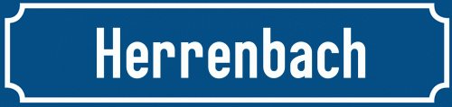 Straßenschild Herrenbach