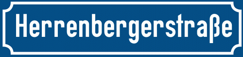 Straßenschild Herrenbergerstraße zum kostenlosen Download