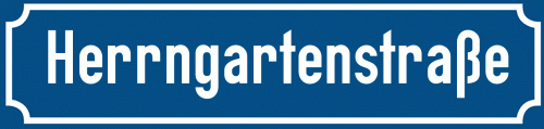 Straßenschild Herrngartenstraße zum kostenlosen Download