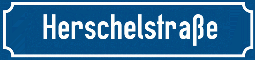 Straßenschild Herschelstraße zum kostenlosen Download