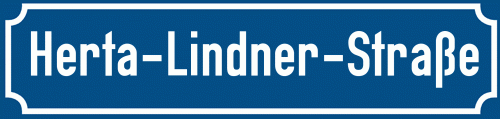 Straßenschild Herta-Lindner-Straße