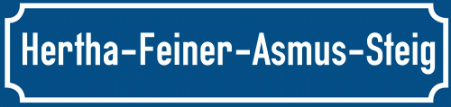 Straßenschild Hertha-Feiner-Asmus-Steig