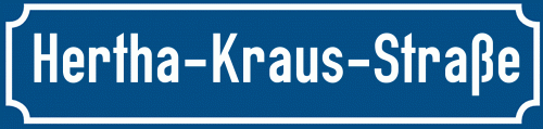 Straßenschild Hertha-Kraus-Straße