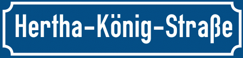 Straßenschild Hertha-König-Straße