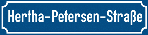 Straßenschild Hertha-Petersen-Straße