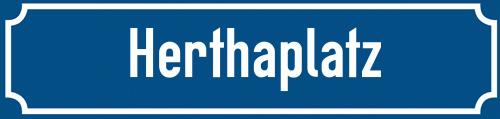 Straßenschild Herthaplatz