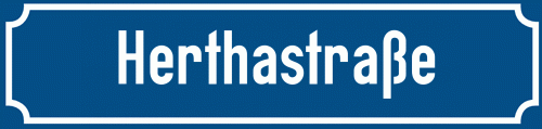 Straßenschild Herthastraße zum kostenlosen Download