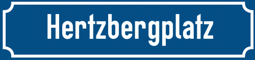 Straßenschild Hertzbergplatz zum kostenlosen Download