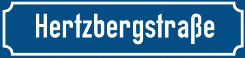 Straßenschild Hertzbergstraße zum kostenlosen Download