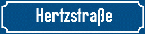 Straßenschild Hertzstraße zum kostenlosen Download