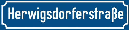 Straßenschild Herwigsdorferstraße