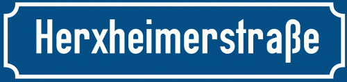 Straßenschild Herxheimerstraße zum kostenlosen Download