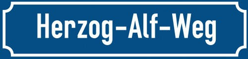 Straßenschild Herzog-Alf-Weg