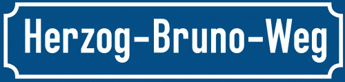 Straßenschild Herzog-Bruno-Weg