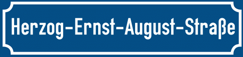 Straßenschild Herzog-Ernst-August-Straße zum kostenlosen Download