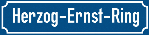 Straßenschild Herzog-Ernst-Ring