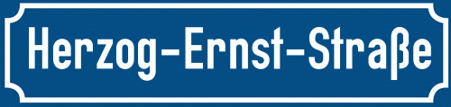 Straßenschild Herzog-Ernst-Straße